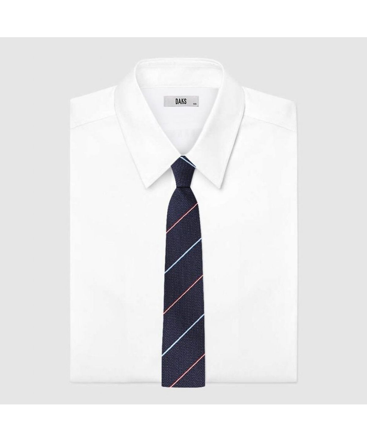닥스셔츠(DAKS SHIRTS) 실크100 레지멘탈 스트라이프 넥타이 네이비_DMF1ACF1251N1