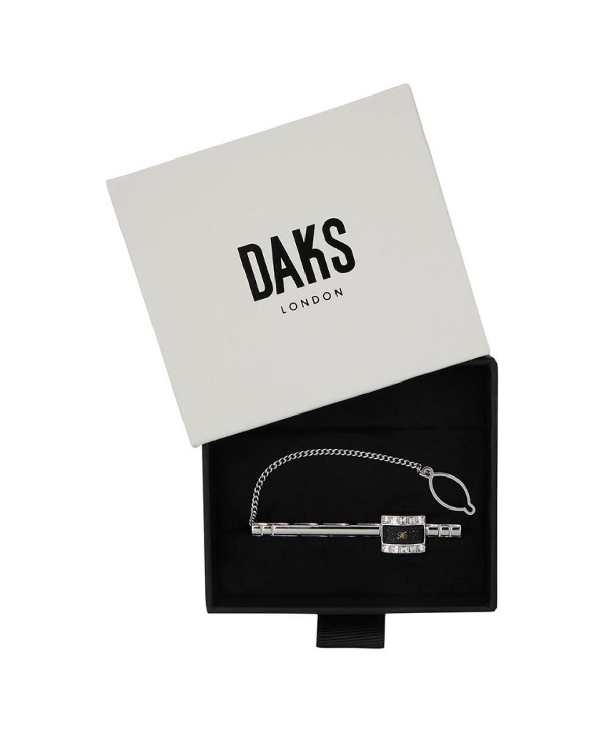 닥스셔츠(DAKS SHIRTS) 신주 백금도금 사금석 큐빅 타이핀 실버_DMF1ACTP312S1