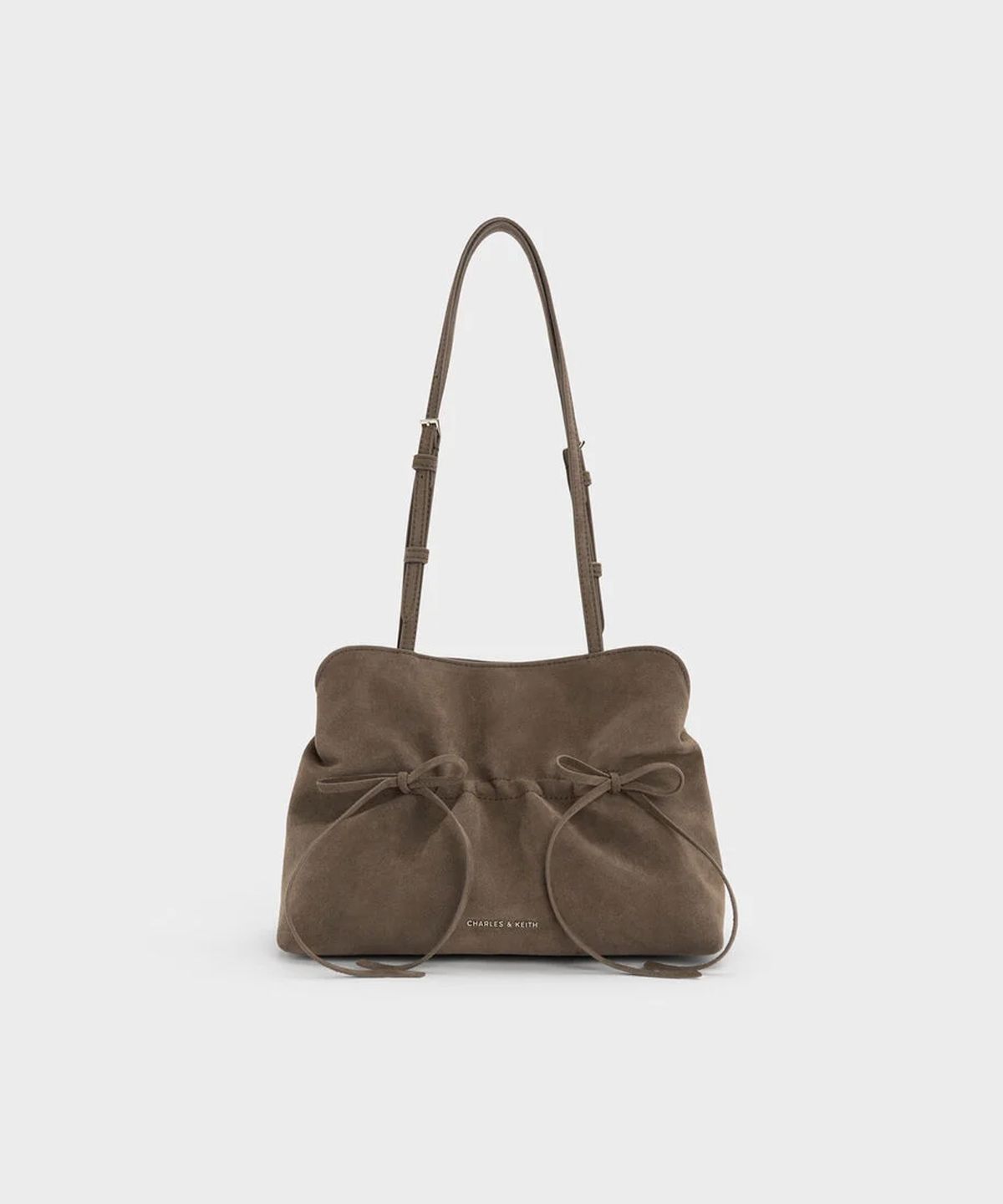 찰스앤키스(CHARLES & KEITH) 리스 셔링 보우 숄더백 스톤 그레이 CK2-20151672-1