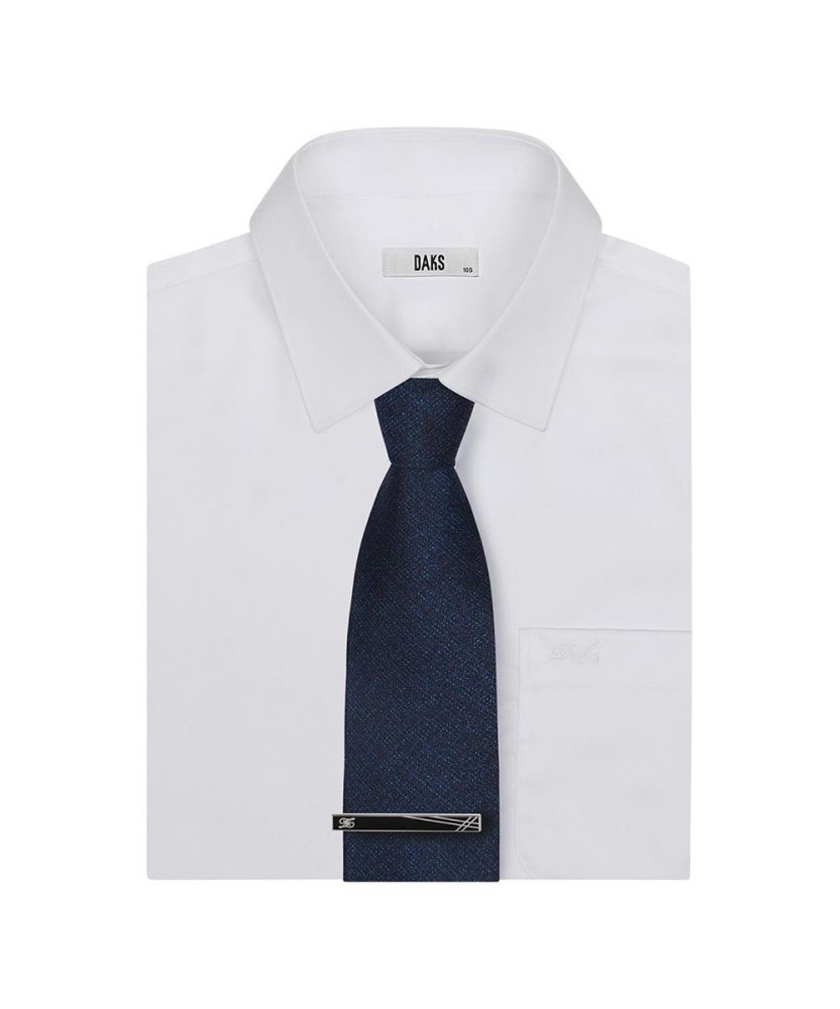 닥스셔츠(DAKS SHIRTS) 신주 백금도금 체크 오닉스 타이핀 실버_DMF1ACTP321S1