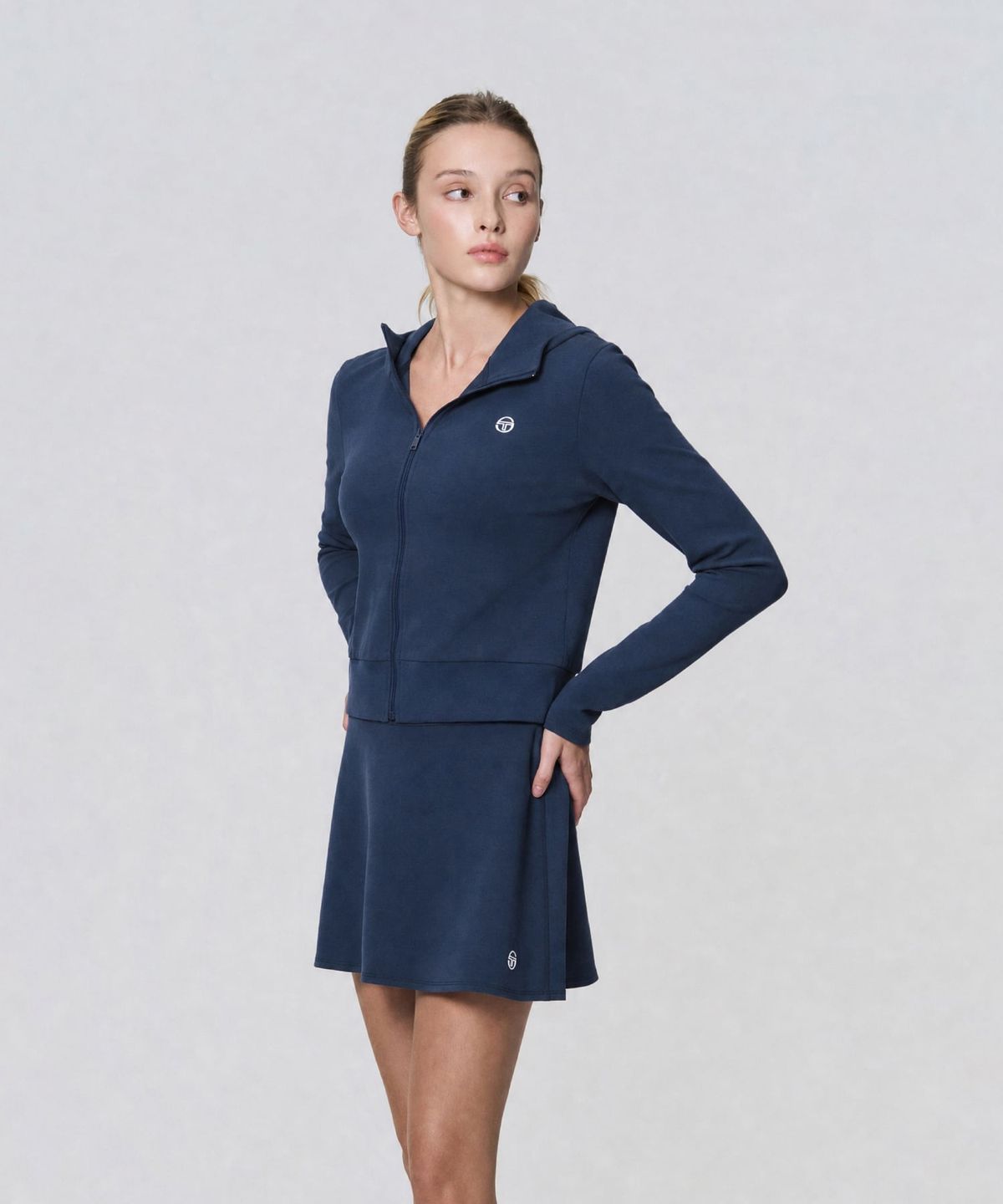 세르지오 타키니(SERGIO TACCHINI) W 액티브 슬림 후드집업 (Navy)