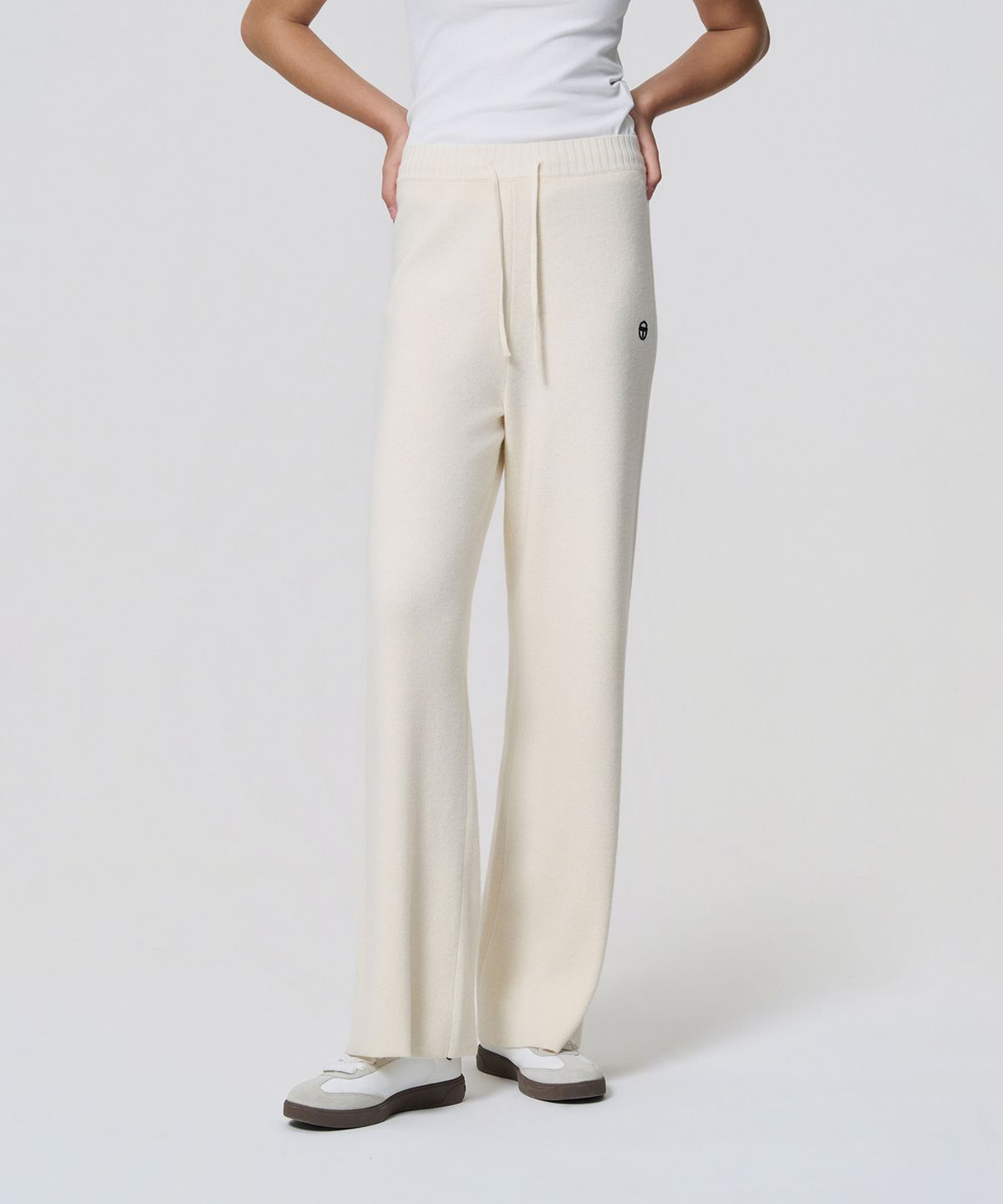 세르지오 타키니(SERGIO TACCHINI) W 울캐시 니트 와이드핏 팬츠 (Ivory)