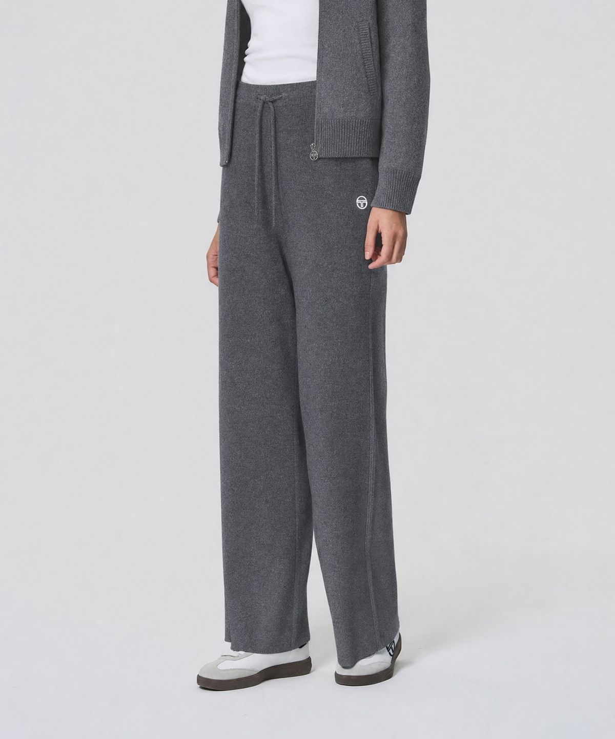세르지오 타키니(SERGIO TACCHINI) W 울캐시 니트 와이드핏 팬츠 (D.Charcoal Grey)