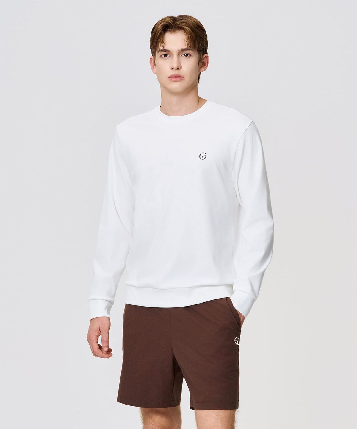 세르지오 타키니(SERGIO TACCHINI) U 액티브 크루넥 맨투맨 (White)