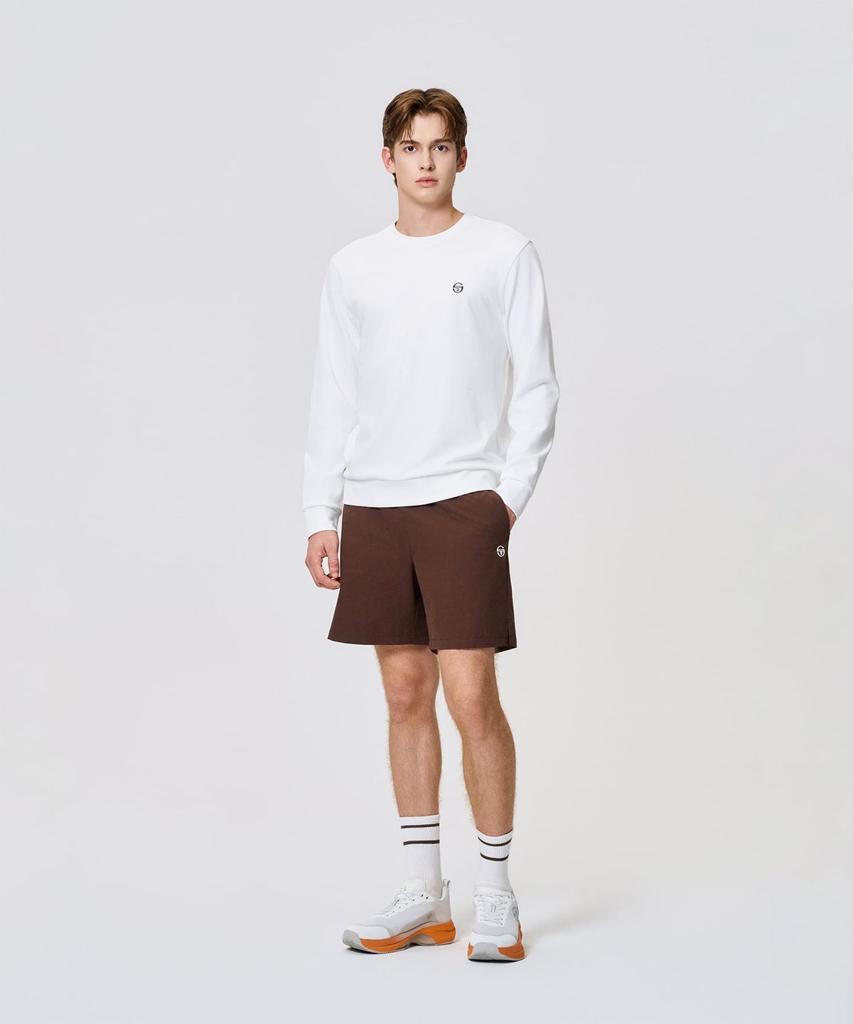 세르지오 타키니(SERGIO TACCHINI) U 액티브 크루넥 맨투맨 (White)