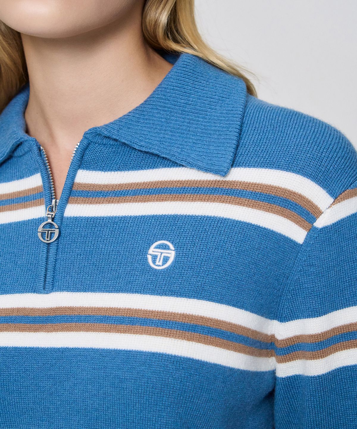 세르지오 타키니(SERGIO TACCHINI) W 울캐시 니트 하프집 스웨터 (Indigo)