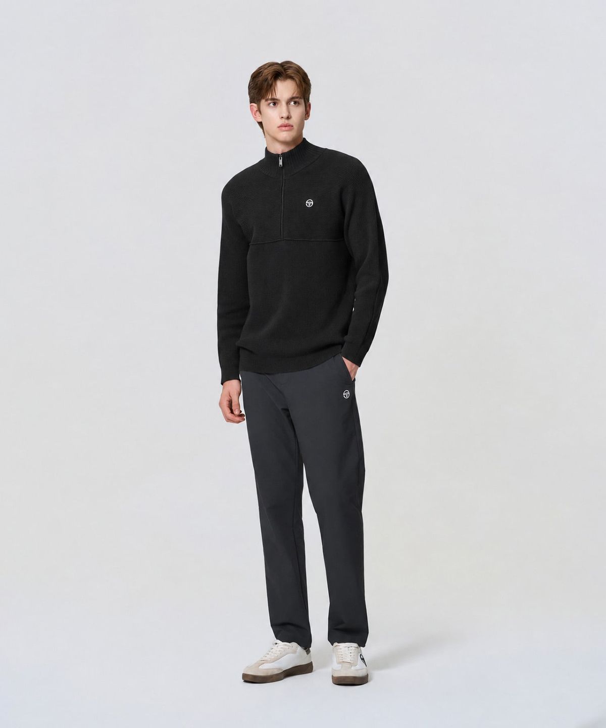 세르지오 타키니(SERGIO TACCHINI) M 하프집 스웨터 (Black)