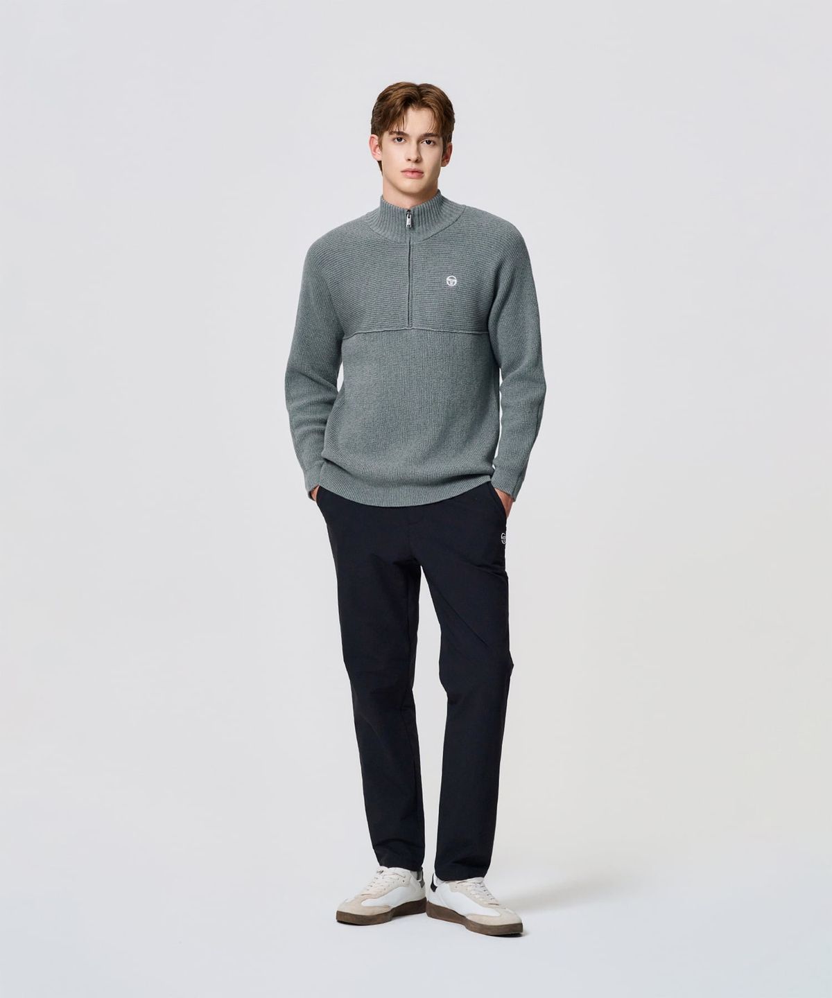 세르지오 타키니(SERGIO TACCHINI) M 하프집 스웨터 (D.Grey)