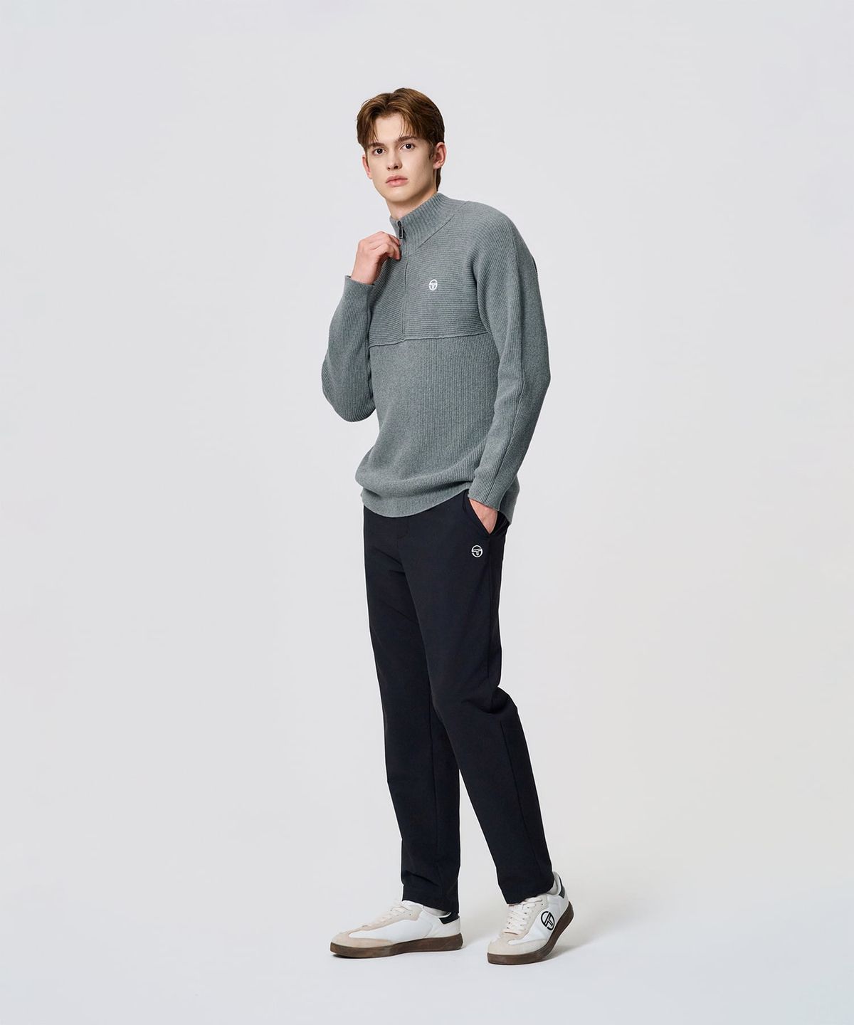 세르지오 타키니(SERGIO TACCHINI) M 하프집 스웨터 (D.Grey)