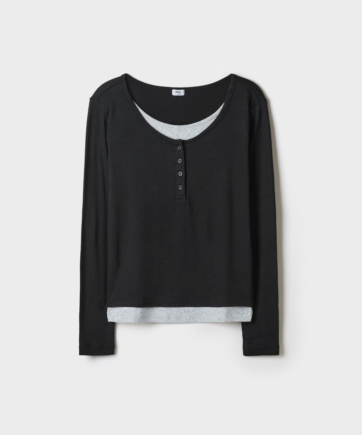 스파오(SPAO) 헨리넥 레이어드 긴팔티_SPLWG49G03