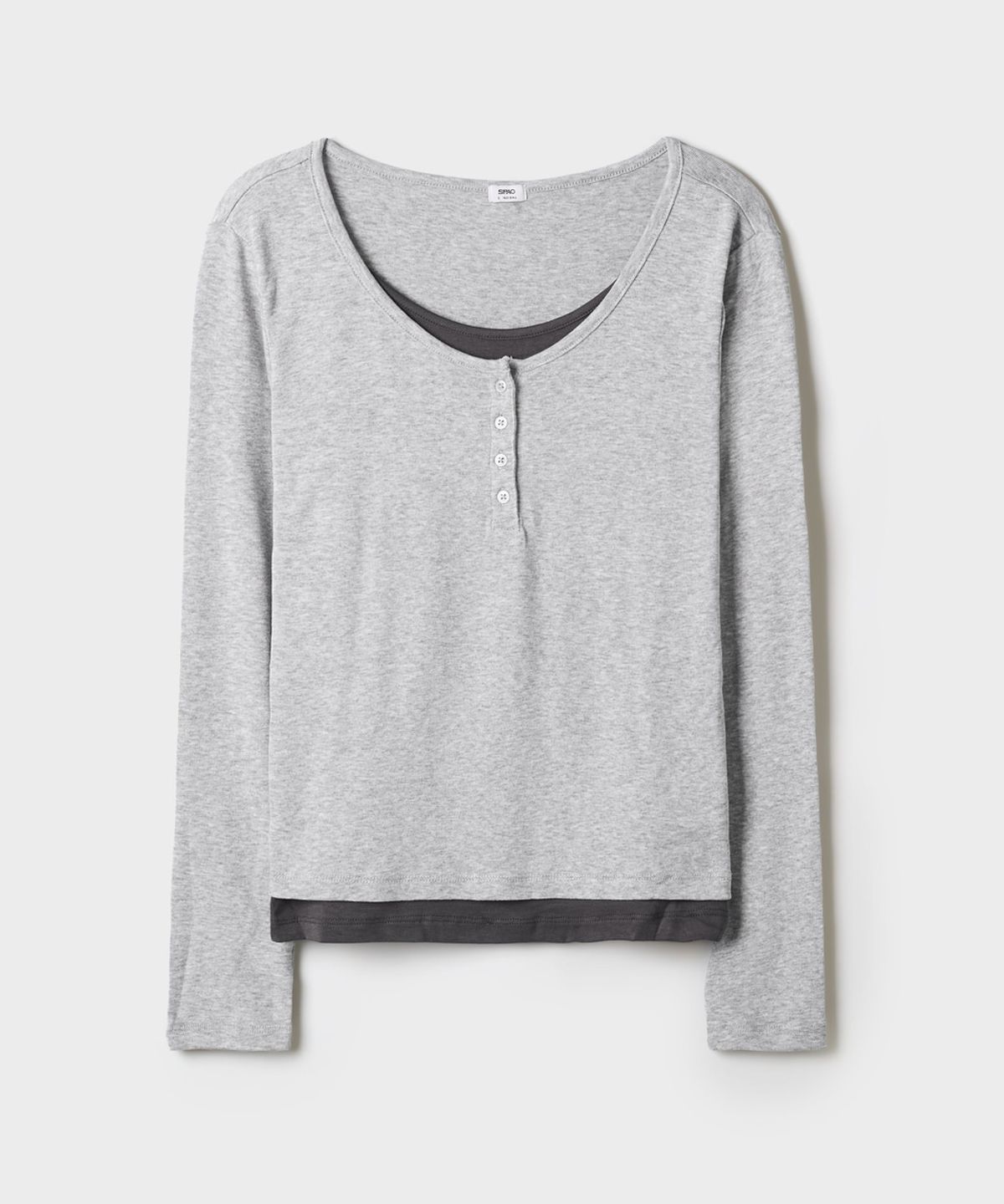 스파오(SPAO) 헨리넥 레이어드 긴팔티_SPLWG49G03