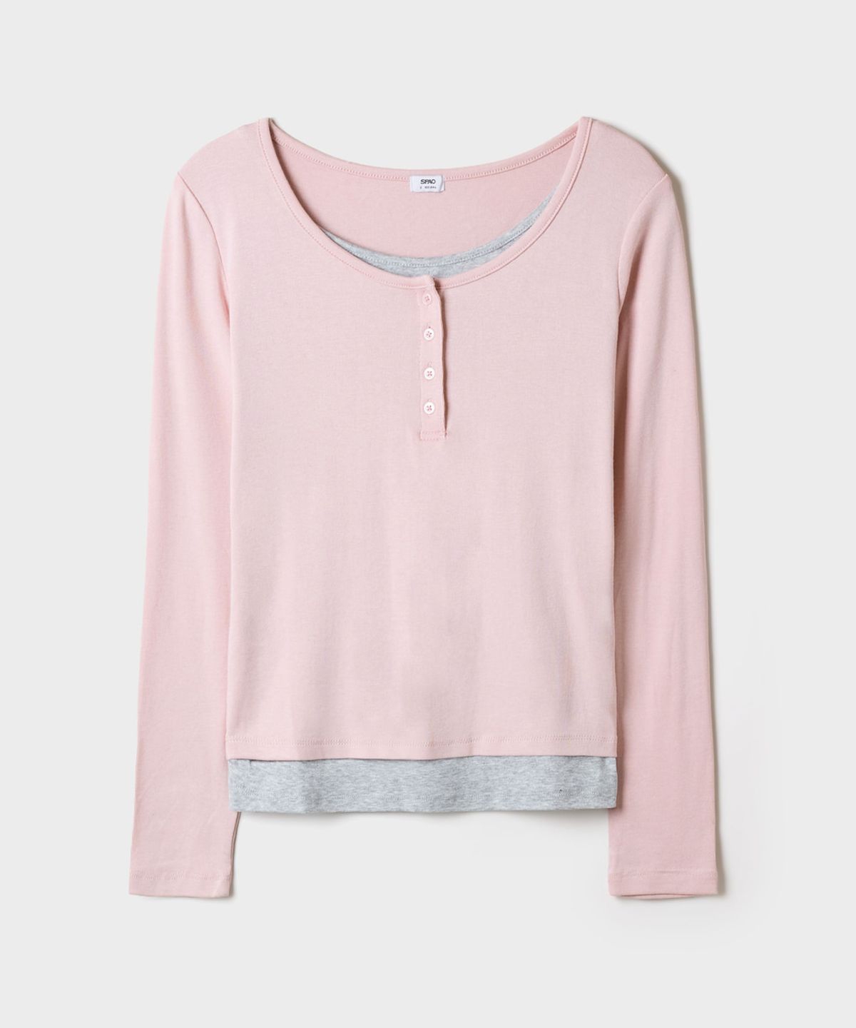 스파오(SPAO) 헨리넥 레이어드 긴팔티_SPLWG49G03