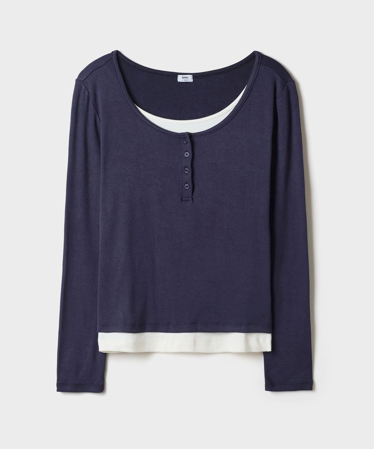 스파오(SPAO) 헨리넥 레이어드 긴팔티_SPLWG49G03