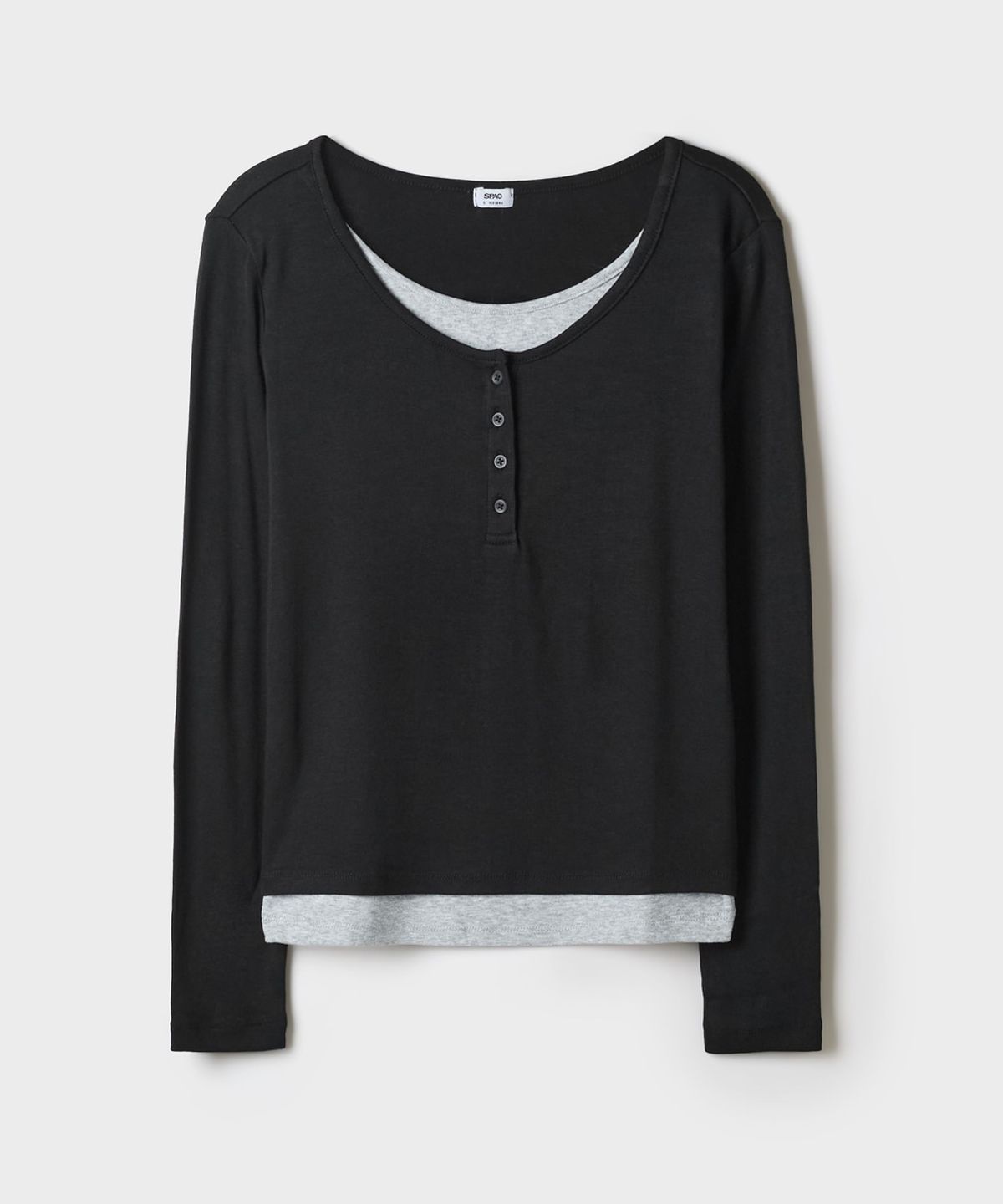 스파오(SPAO) 헨리넥 레이어드 긴팔티_SPLWG49G03
