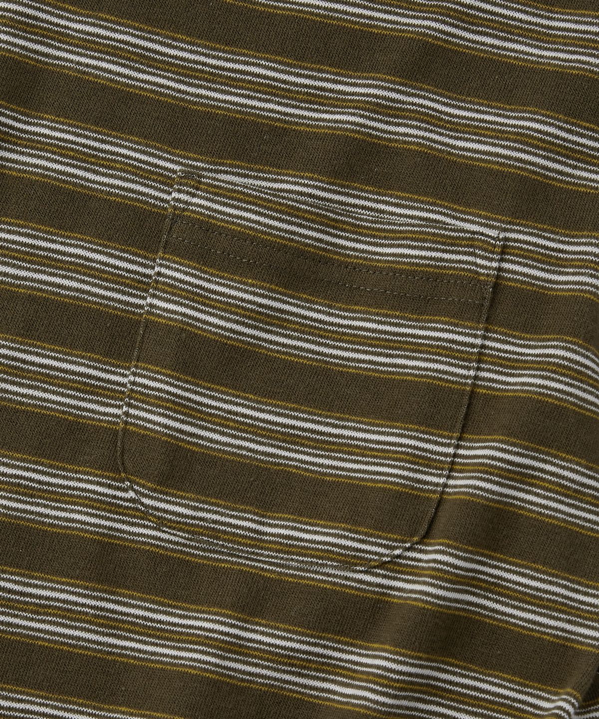 아웃스탠딩(OUTSTANDING) MULTI STRIPE POCKET LONG SLEEVE_YELLOW/OLIVE