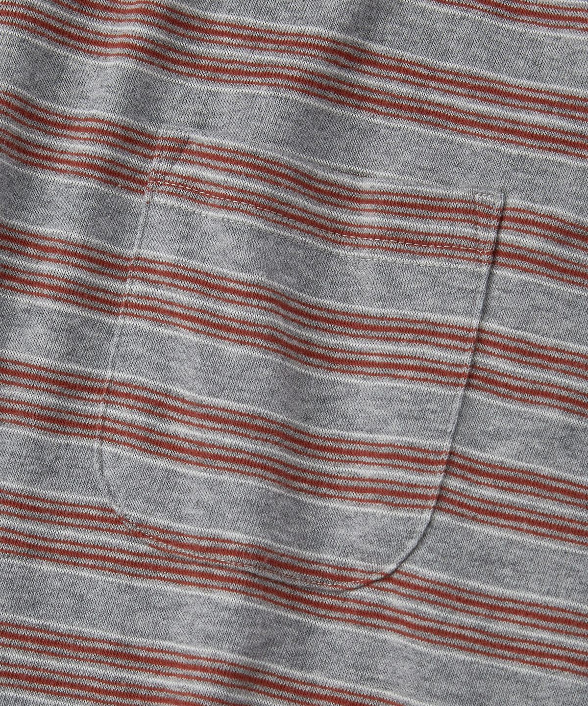 아웃스탠딩(OUTSTANDING) MULTI STRIPE POCKET LONG SLEEVE_ORANGE/GRAY