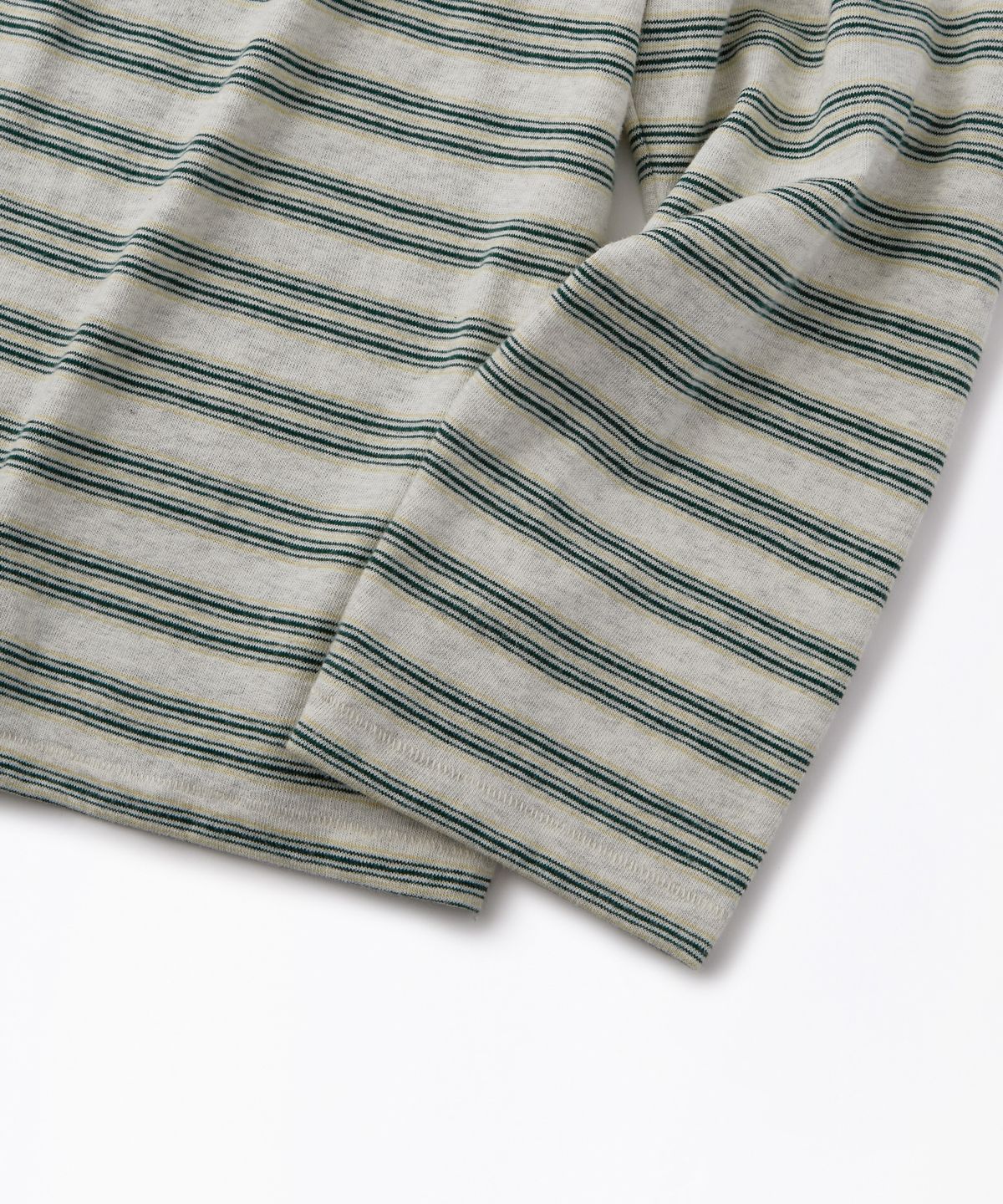 아웃스탠딩(OUTSTANDING) MULTI STRIPE POCKET LONG SLEEVE_GREEN/1%OATMEAL