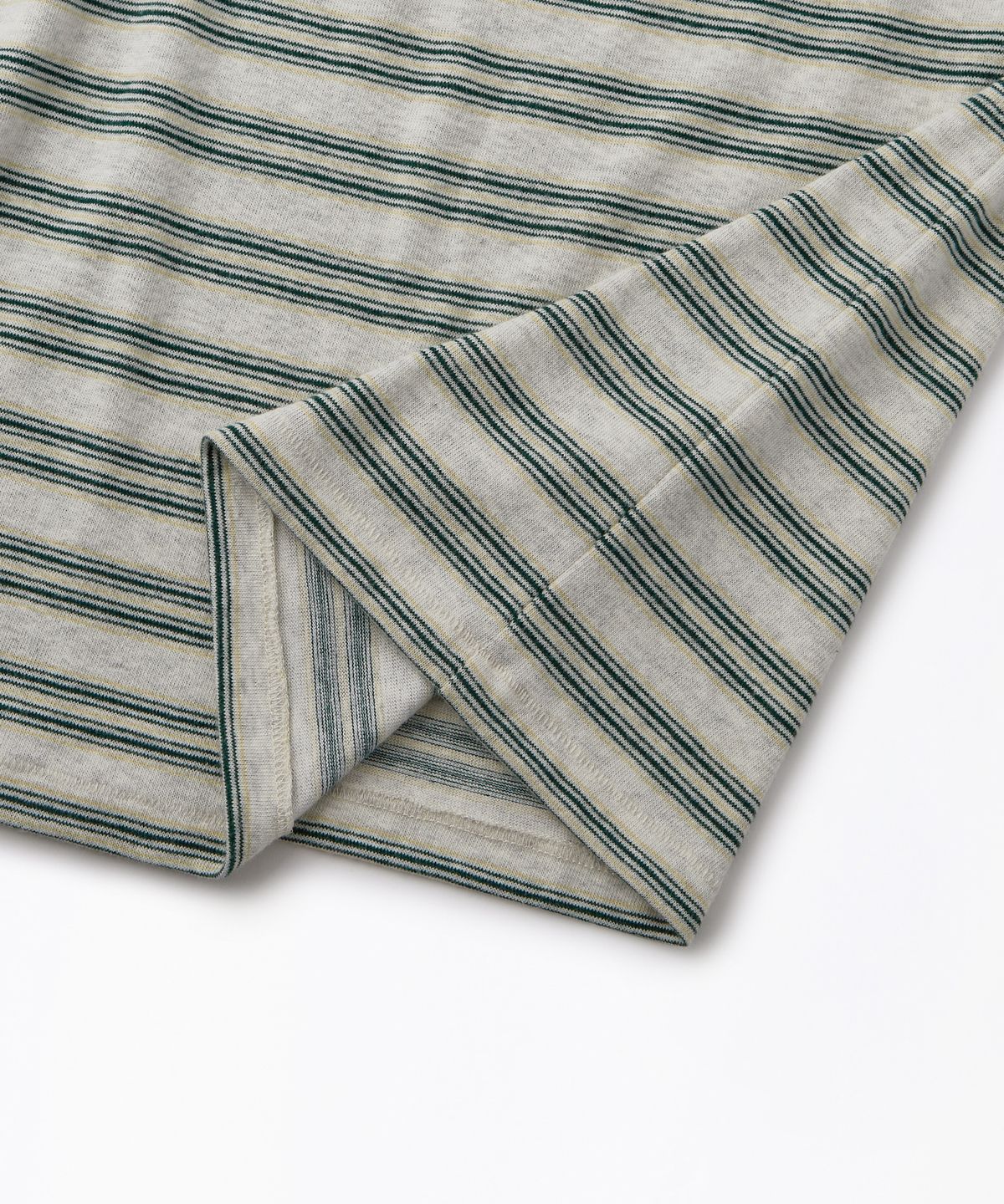 아웃스탠딩(OUTSTANDING) MULTI STRIPE POCKET LONG SLEEVE_GREEN/1%OATMEAL