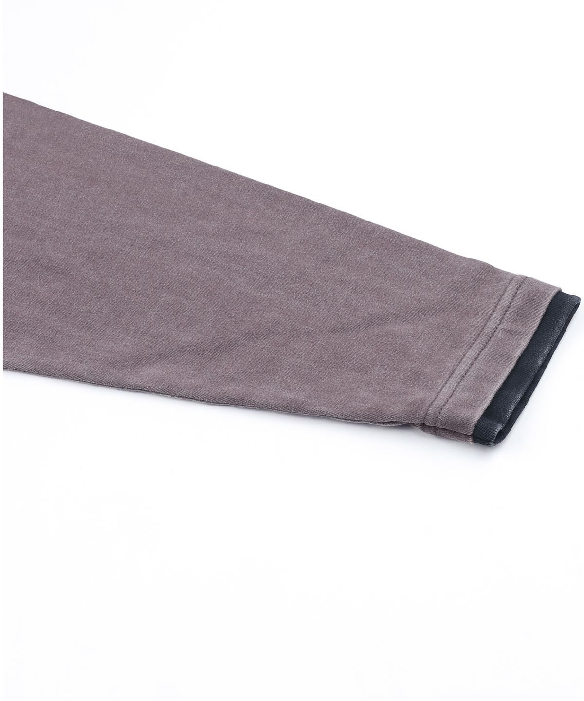 엑스톤즈(XTONZ) XTT168 더스트 워싱 레이어드 크롭 롱슬리브 (PURPLE/BROWN)