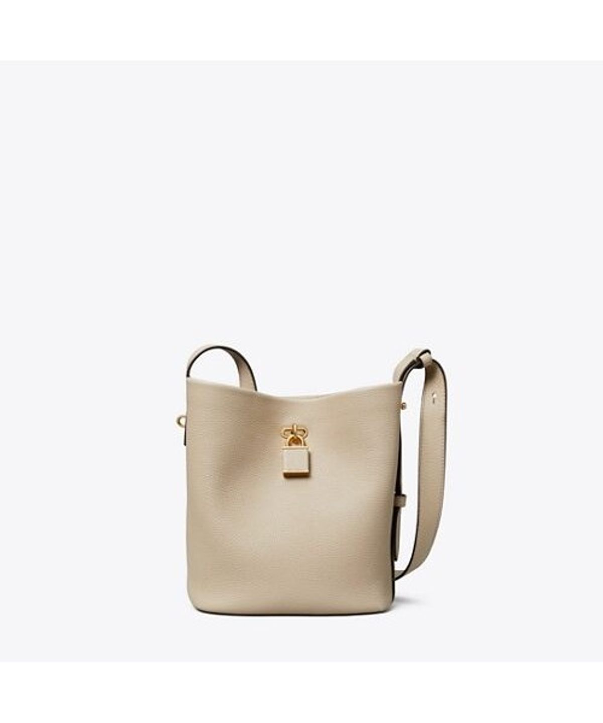 토리버치(TORYBURCH) 락 슬림 미디엄 버킷백 - 라이트 스톤