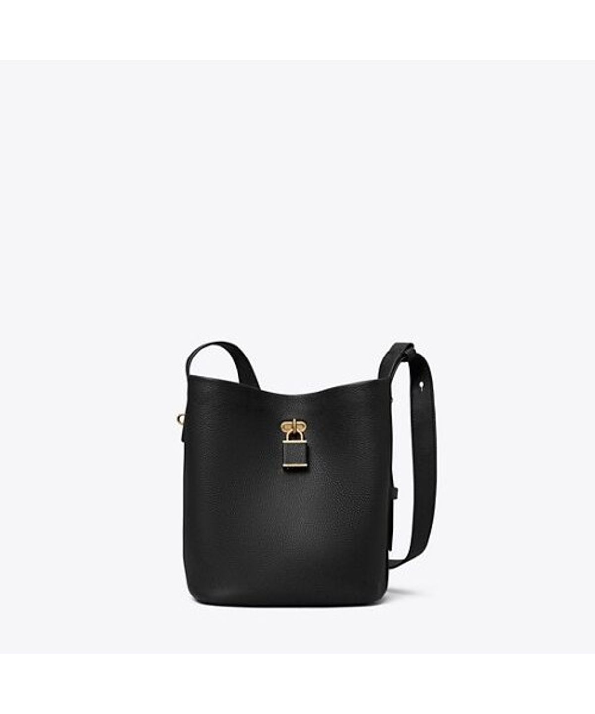 토리버치(TORYBURCH) 락 슬림 미디엄 버킷백 - 블랙