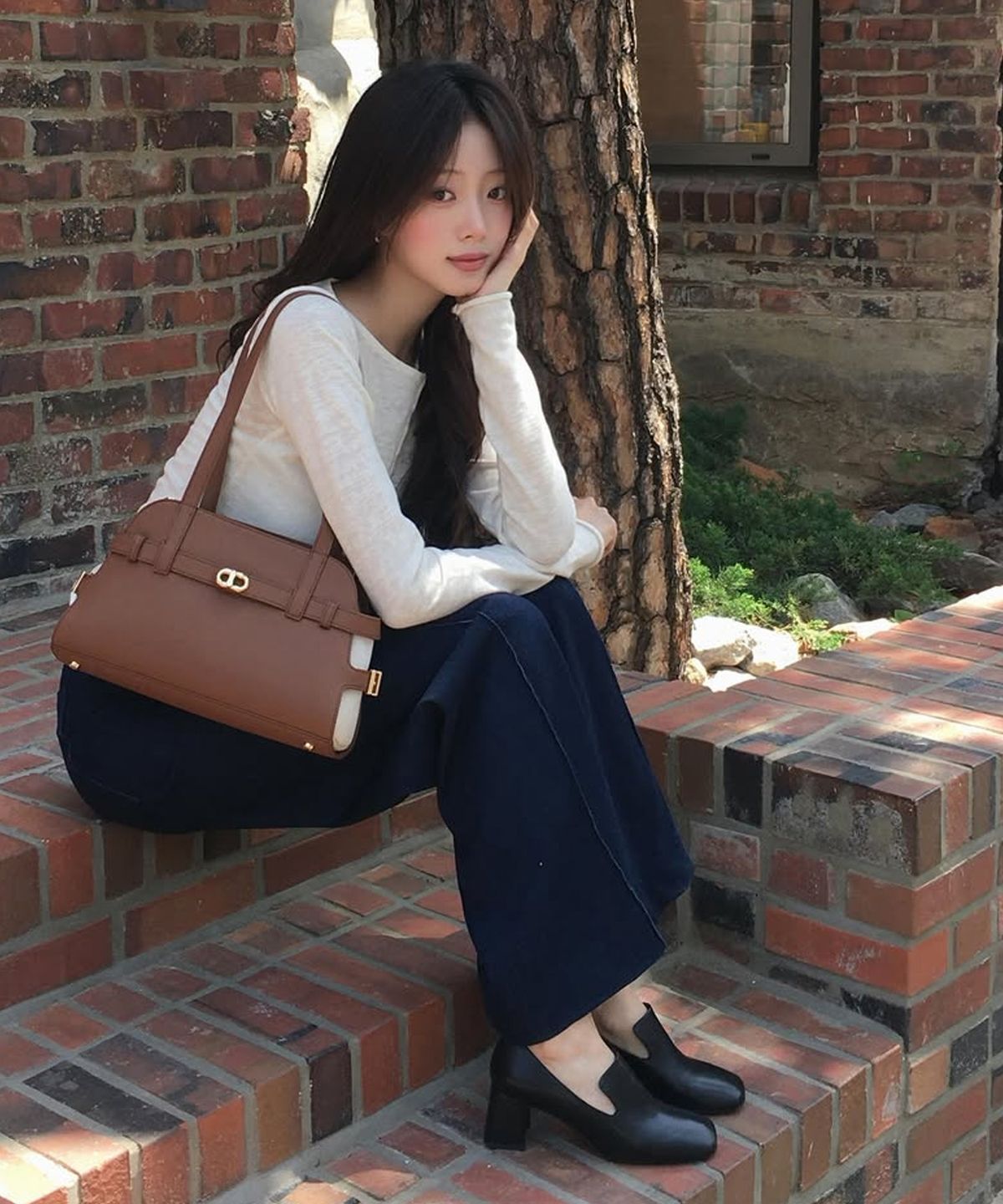 찰스앤키스(CHARLES & KEITH) 스퀘어 토 블록 힐 로퍼 펌프스 2colors CK1-60920407