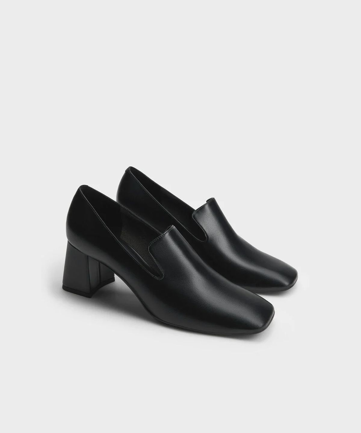 찰스앤키스(CHARLES & KEITH) 스퀘어 토 블록 힐 로퍼 펌프스 2colors CK1-60920407