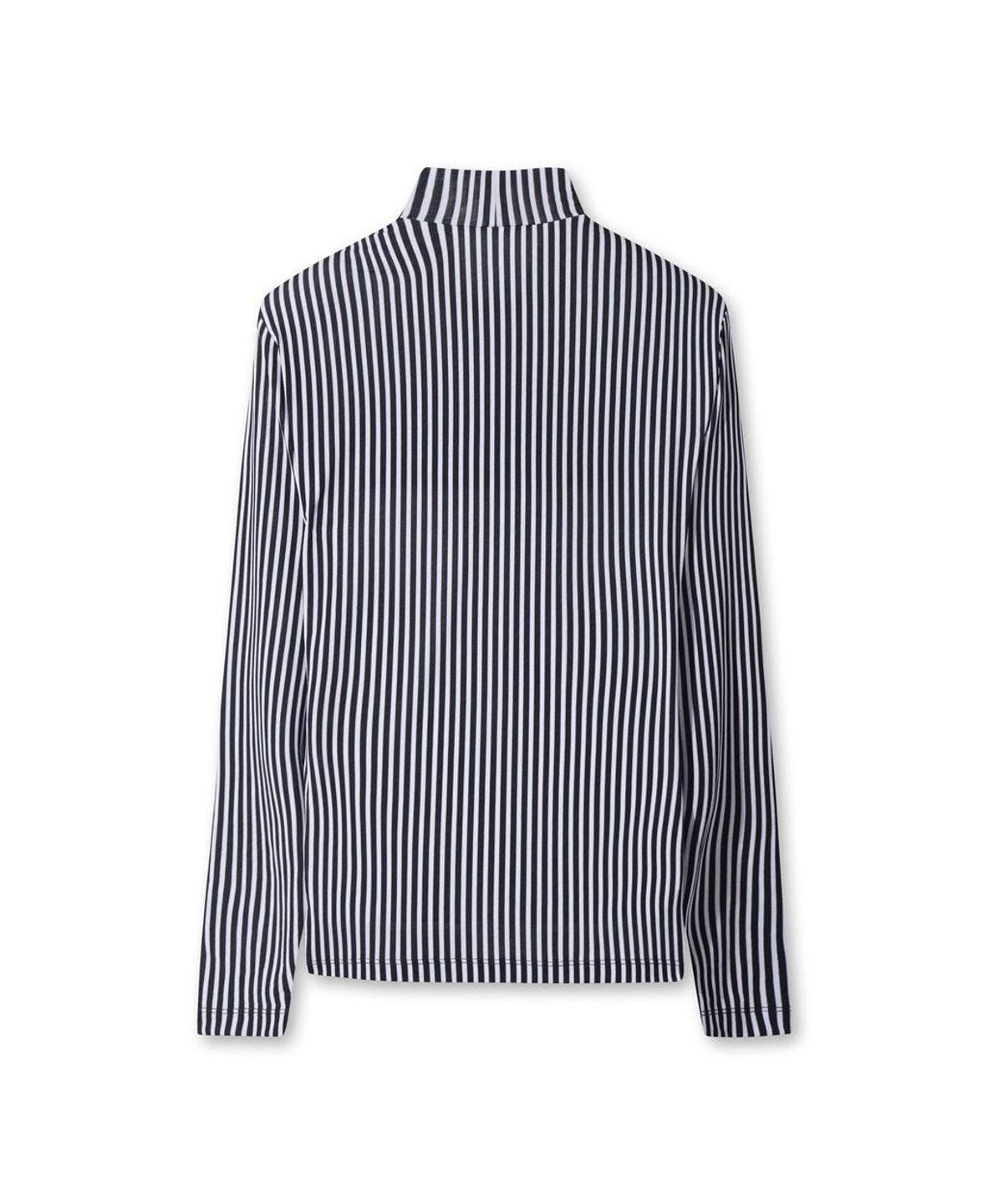 왁(WAAC) Stripe Pattern Highneck Top WWTBM26400BKX