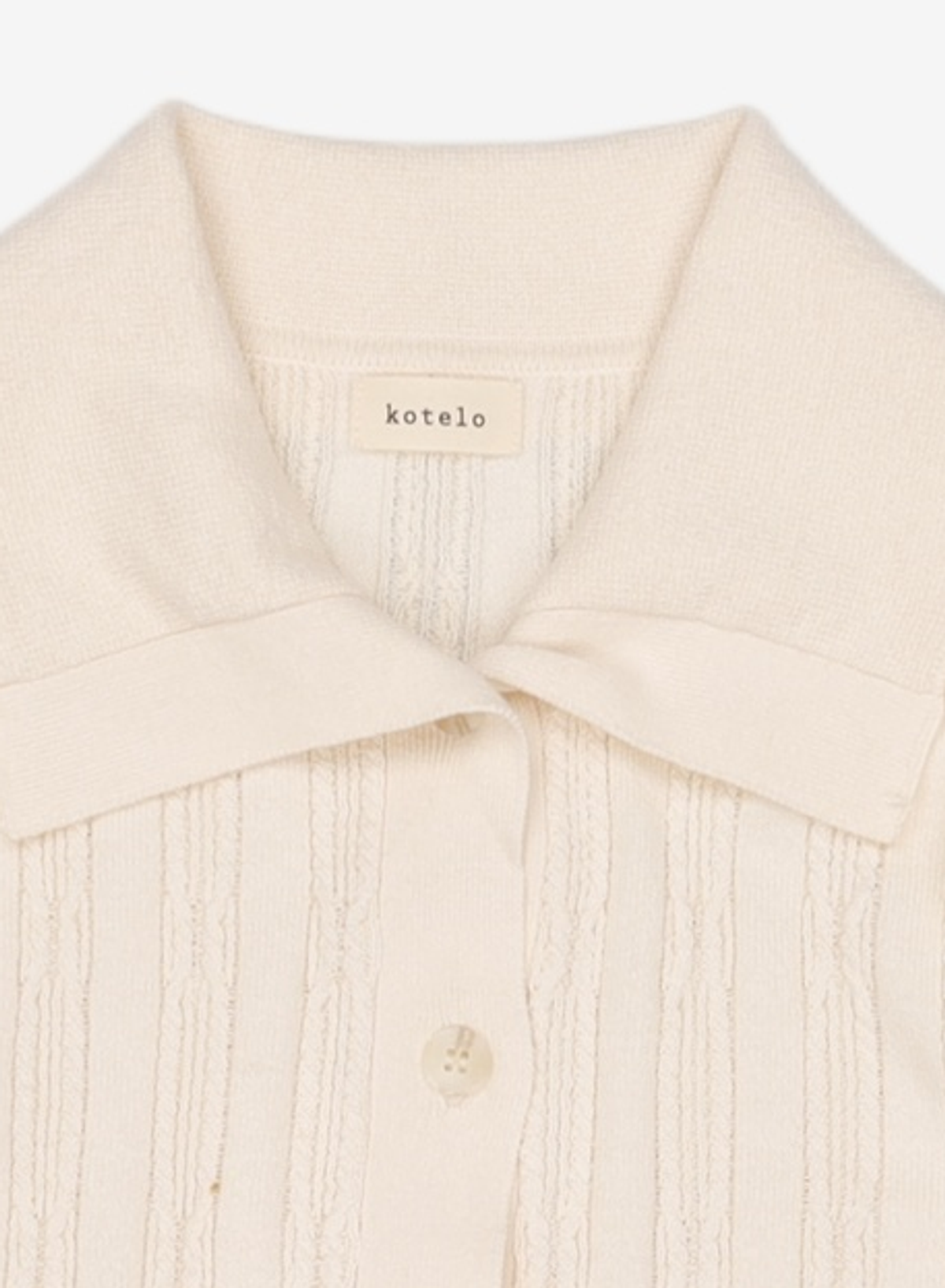 코텔로(KOTELO) Cotton Blended Collar Cardigan  Ivory S