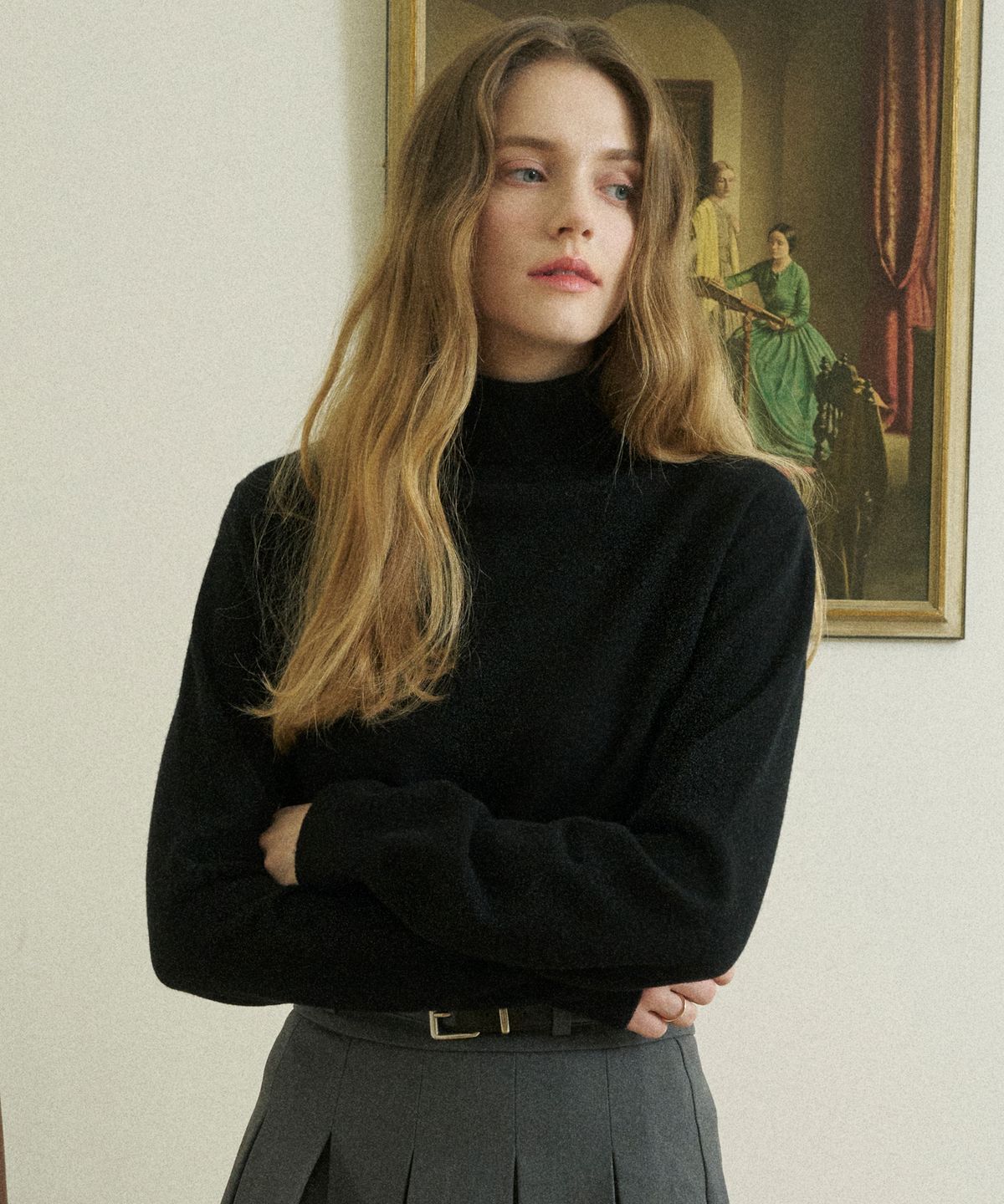 블레티(VLETI) Merino Wool 100% Turtleneck Basic Knit (Black)