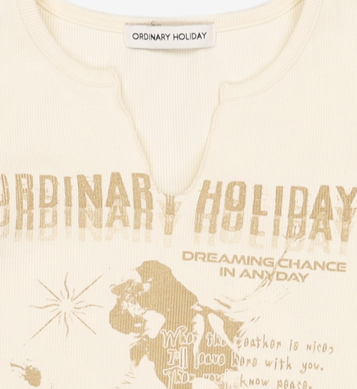 오디너리 홀리데이(ORDINARY HOLIDAY) 걸 프린트 티셔츠 [CREAM] FREE