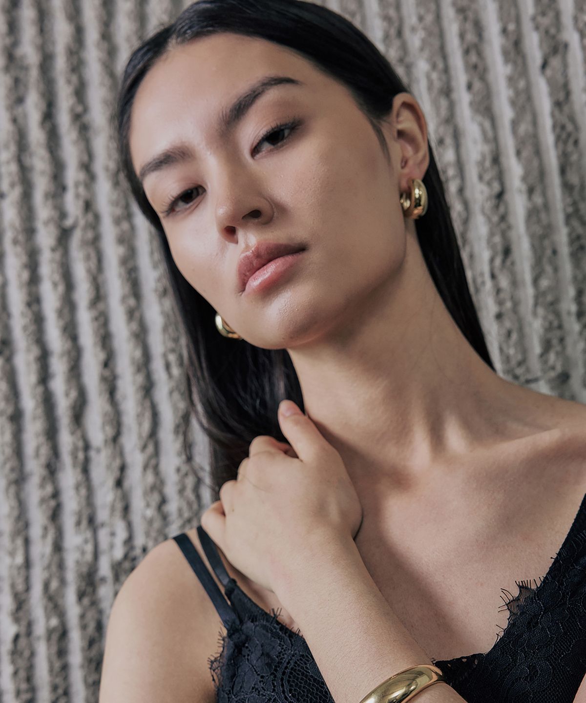 그라스마티네(GRASSE MATINEE) Dome Earrings L Gold
