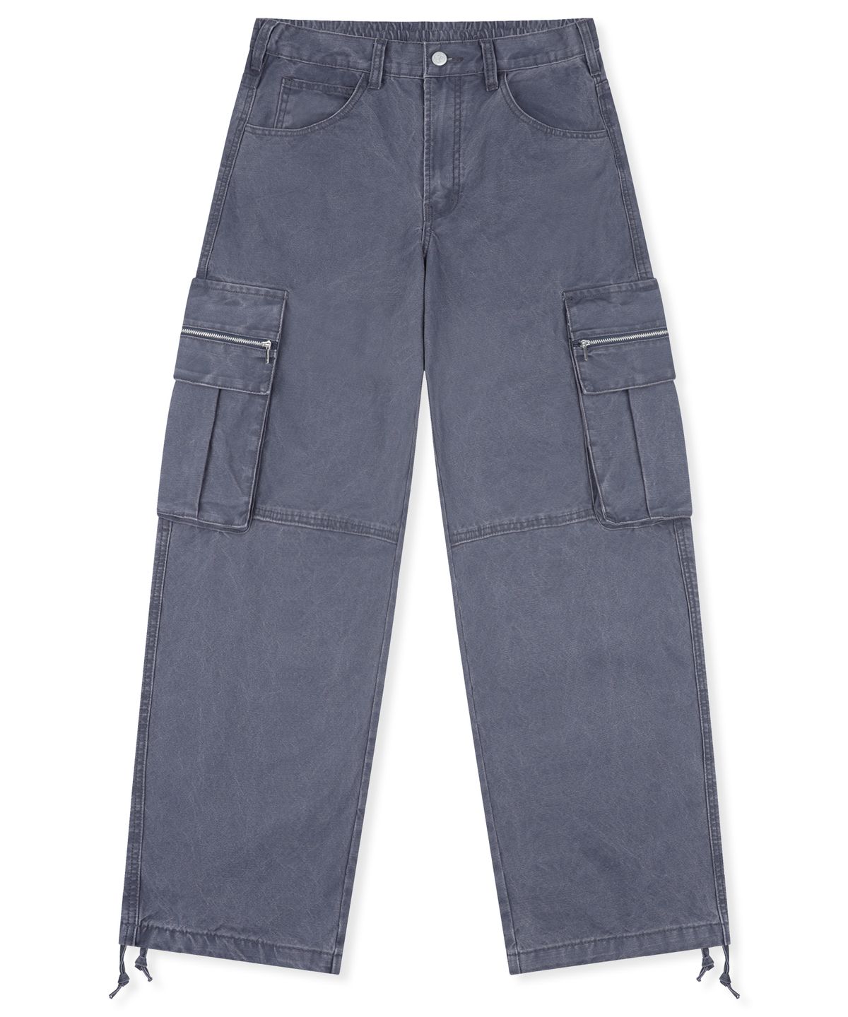엑스톤즈(XTONZ) XP344 스택 루즈핏 워싱 코튼 카고 팬츠 (NAVY)