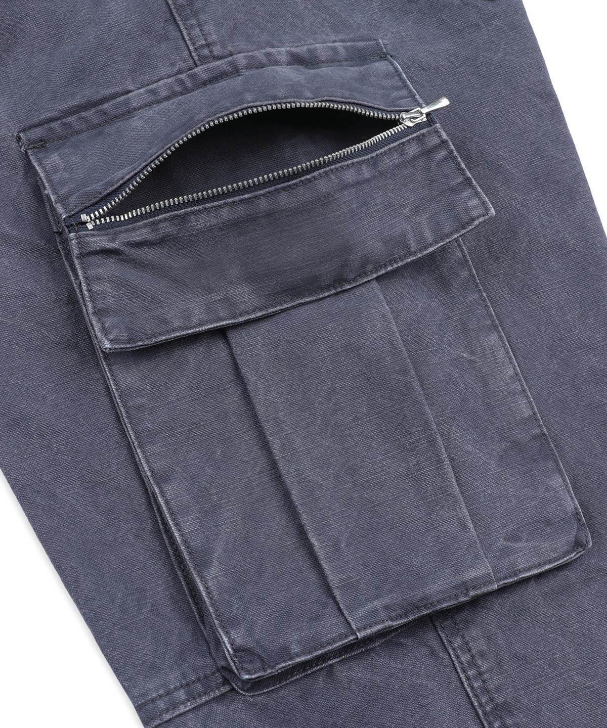 엑스톤즈(XTONZ) XP344 스택 루즈핏 워싱 코튼 카고 팬츠 (NAVY)