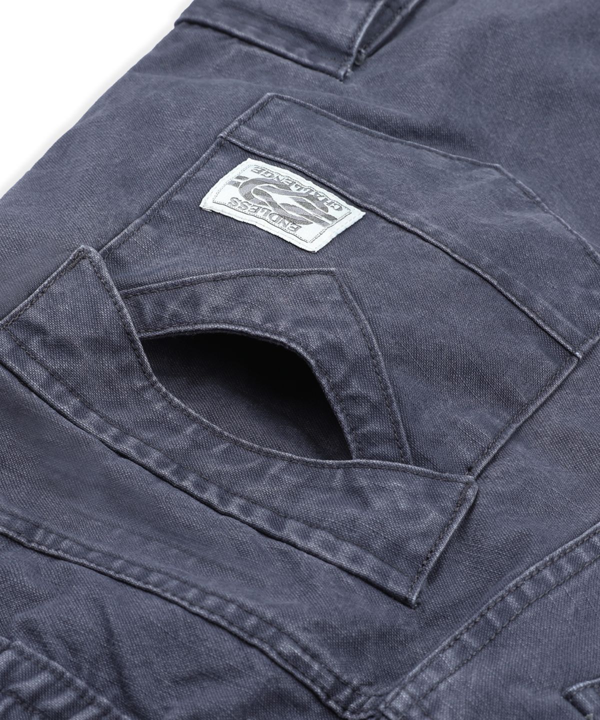 엑스톤즈(XTONZ) XP344 스택 루즈핏 워싱 코튼 카고 팬츠 (NAVY)