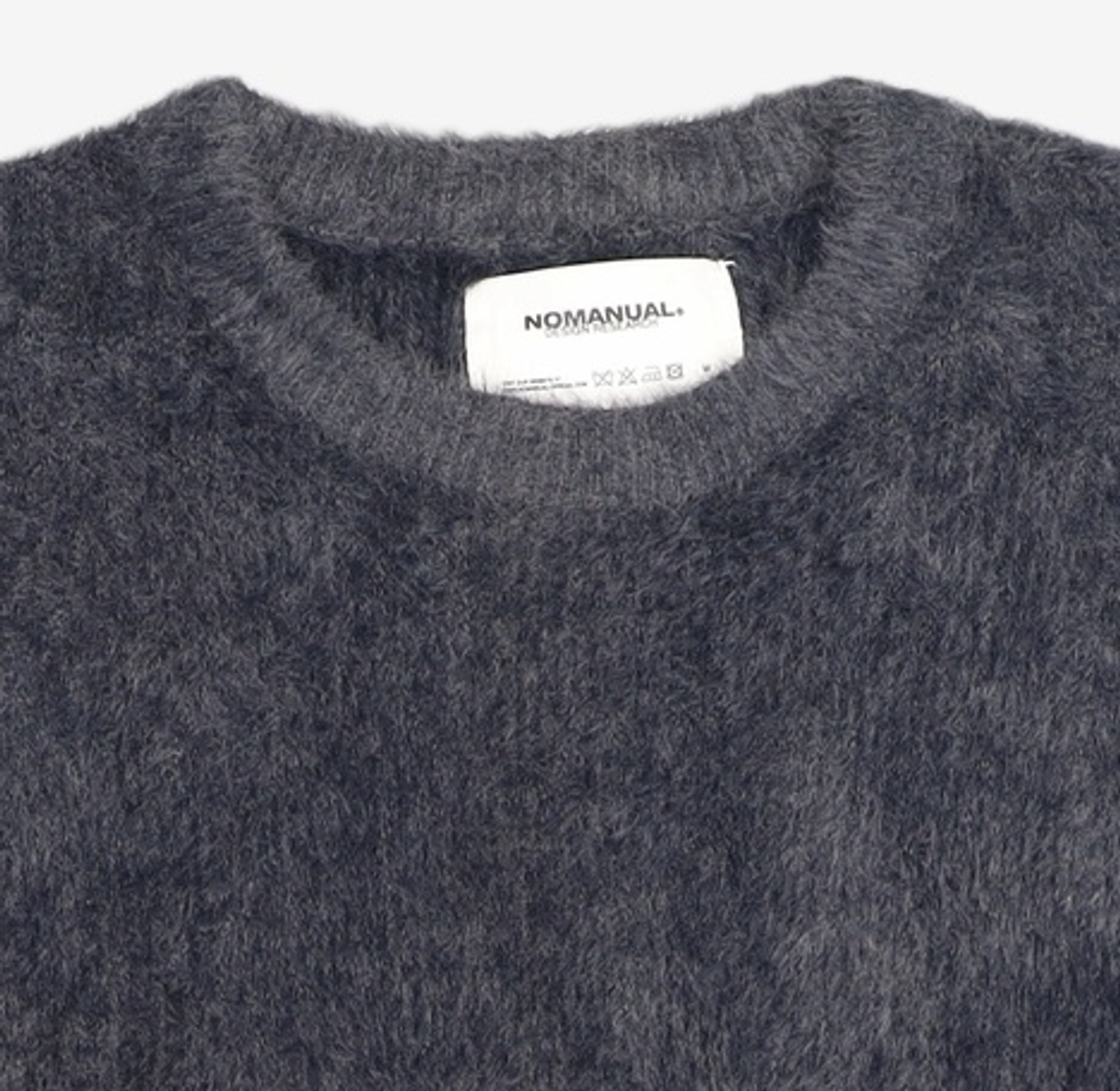 노매뉴얼(NOMANUAL) CROPPED HAIRY KNIT - DUSK M