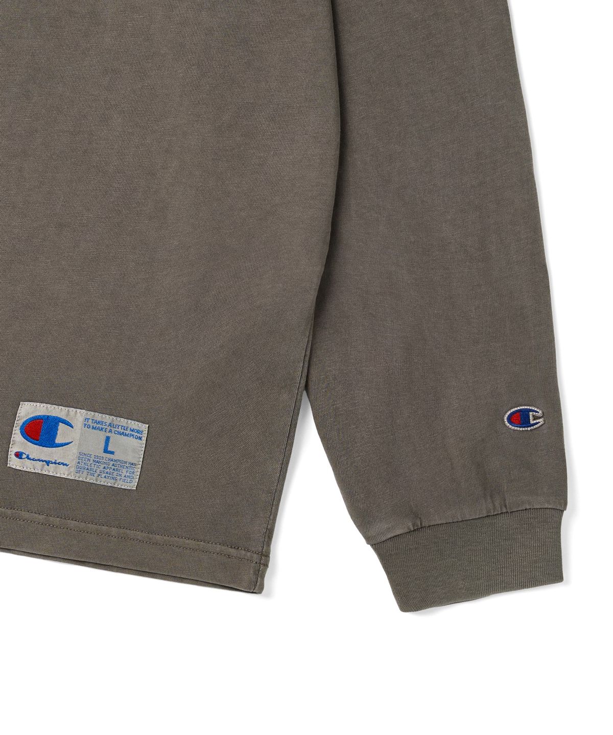 챔피온(CHAMPION) 아치 로고 루즈핏 아플리케 롱슬리브 티셔츠 Brown