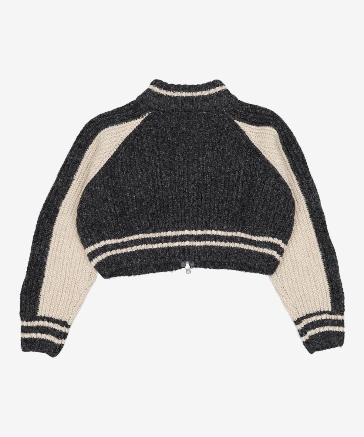 어반드레스(AVANDRESS) Block Raglan Knit Zip-up CHARCOAL XL