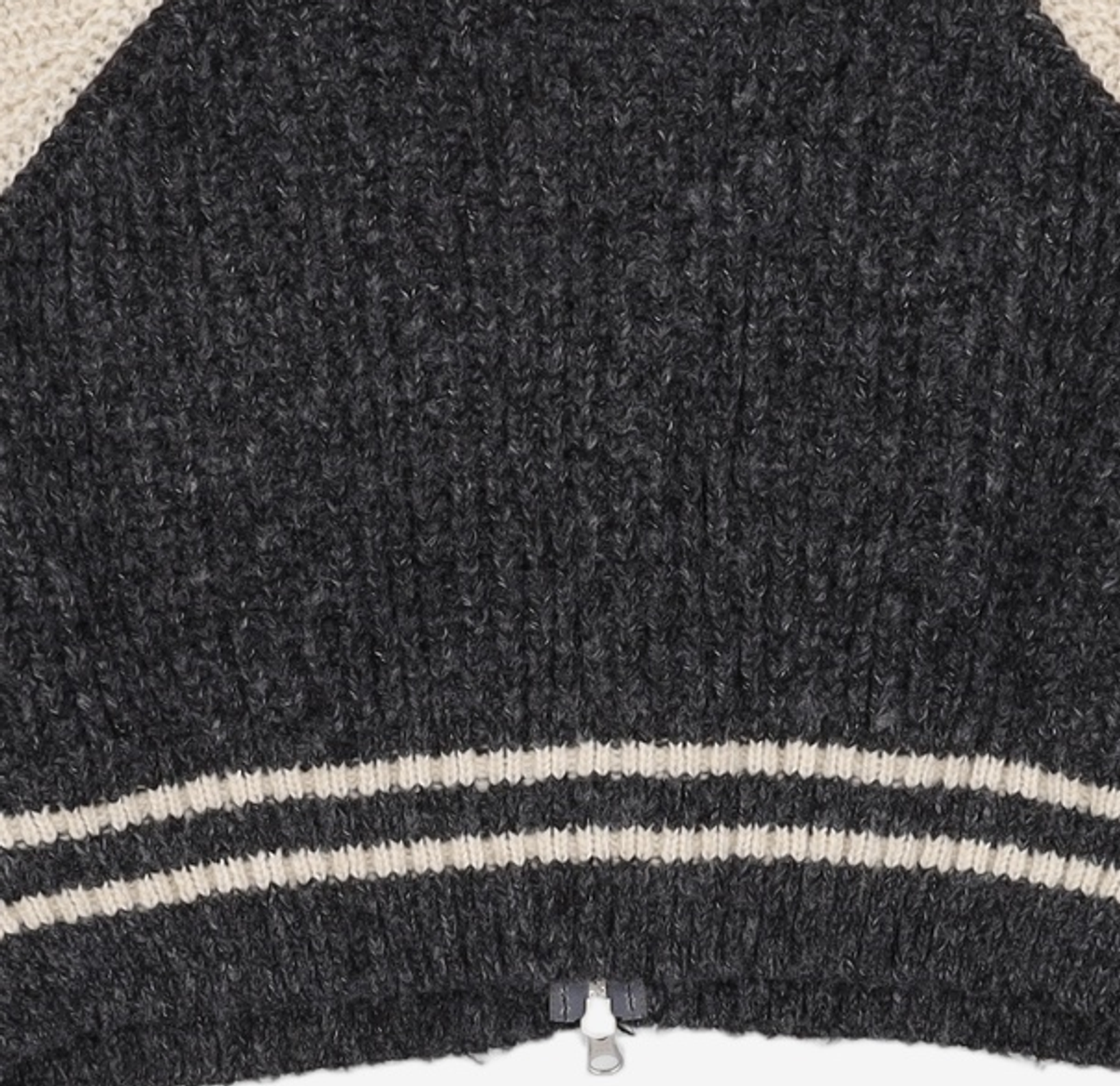 어반드레스(AVANDRESS) Block Raglan Knit Zip-up CHARCOAL XL