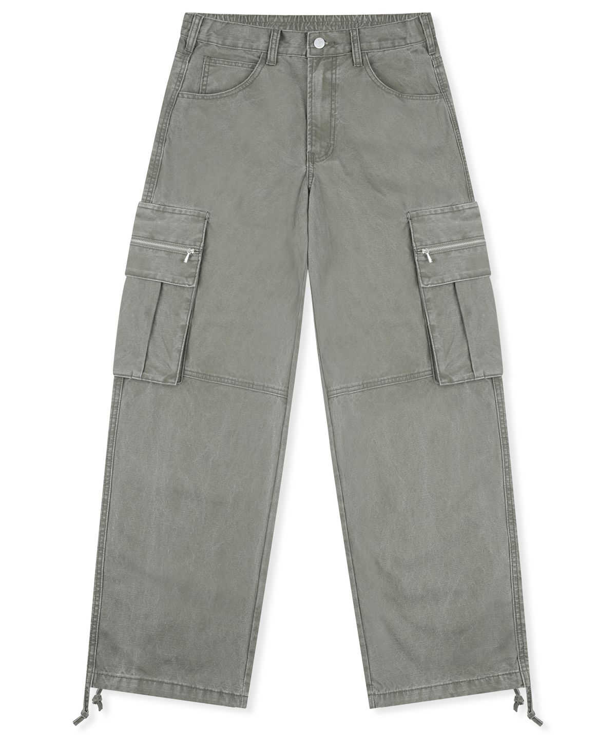 엑스톤즈(XTONZ) XP344 스택 루즈핏 워싱 코튼 카고 팬츠 (KHAKI)