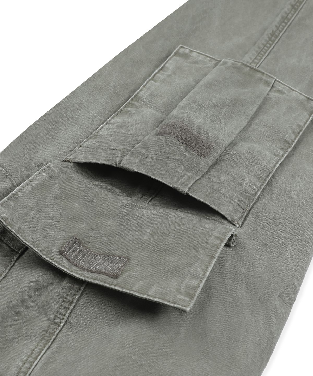 엑스톤즈(XTONZ) XP344 스택 루즈핏 워싱 코튼 카고 팬츠 (KHAKI)