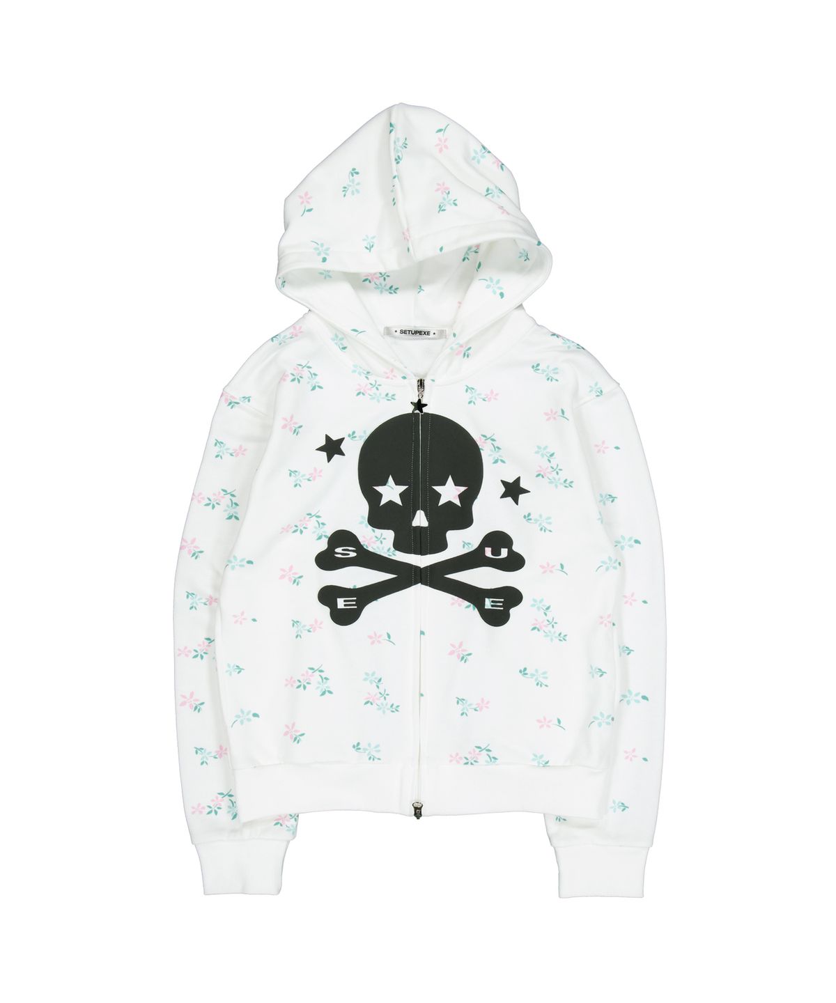 셋업이엑스이(SETUP-EXE) SKULL LOGO HOODIE ZIP-UP / IVORY