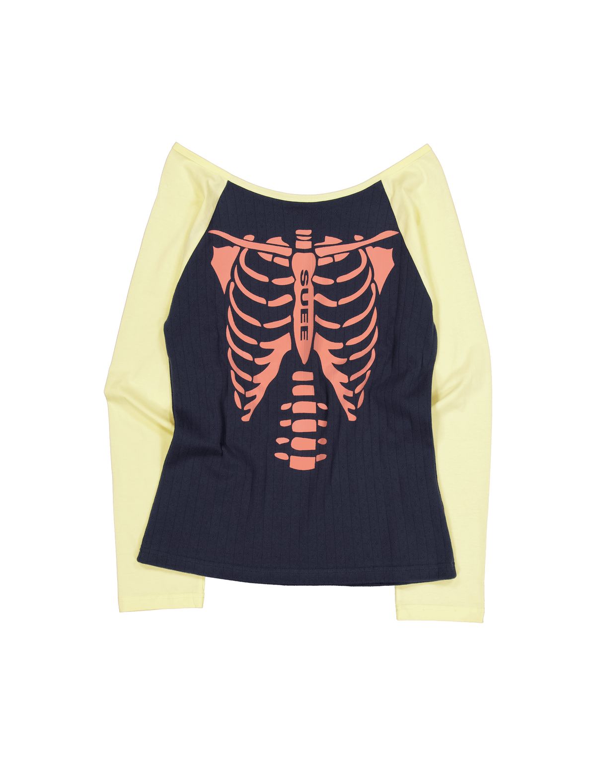 셋업이엑스이(SETUP-EXE) SKELETON RAGLAN TOP / LEMON