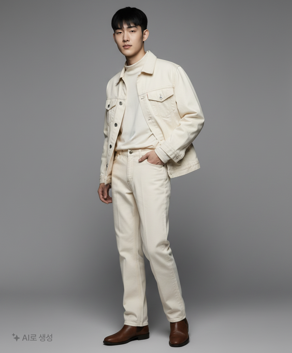 리넥츠(RENACTS) Tailored Straight Denim Pants [Cream] 2
