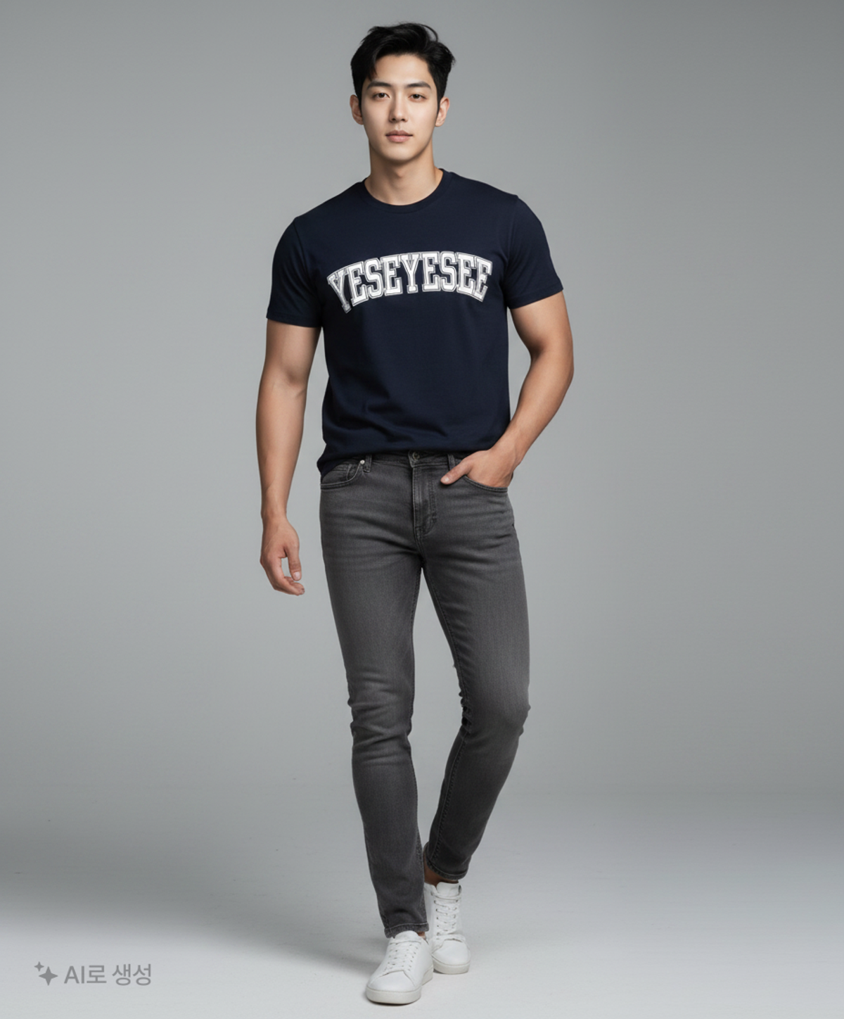예스아이씨(YESEYESEE) Arch Logo Tee Navy S
