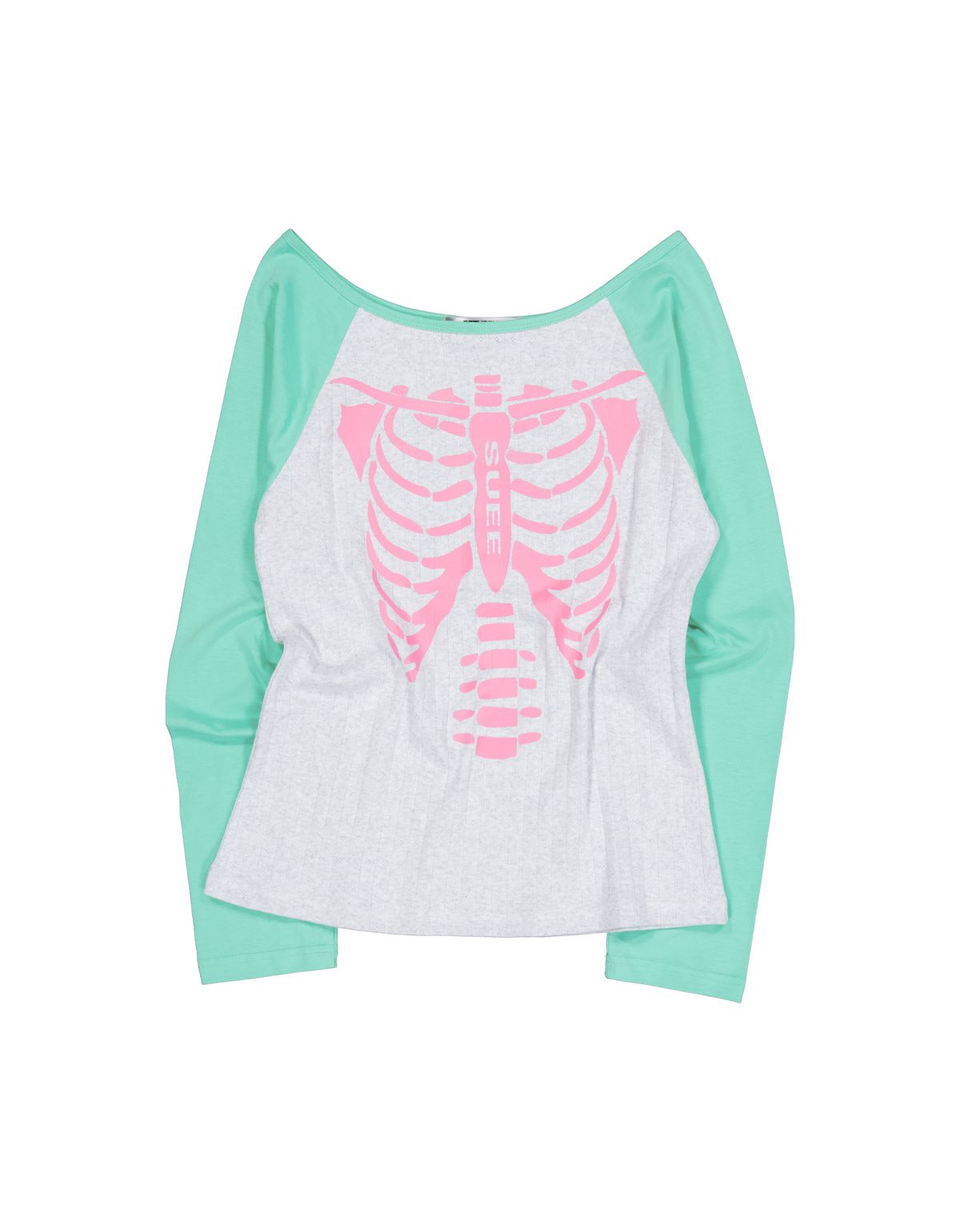 셋업이엑스이(SETUP-EXE) SKELETON RAGLAN TOP / MINT