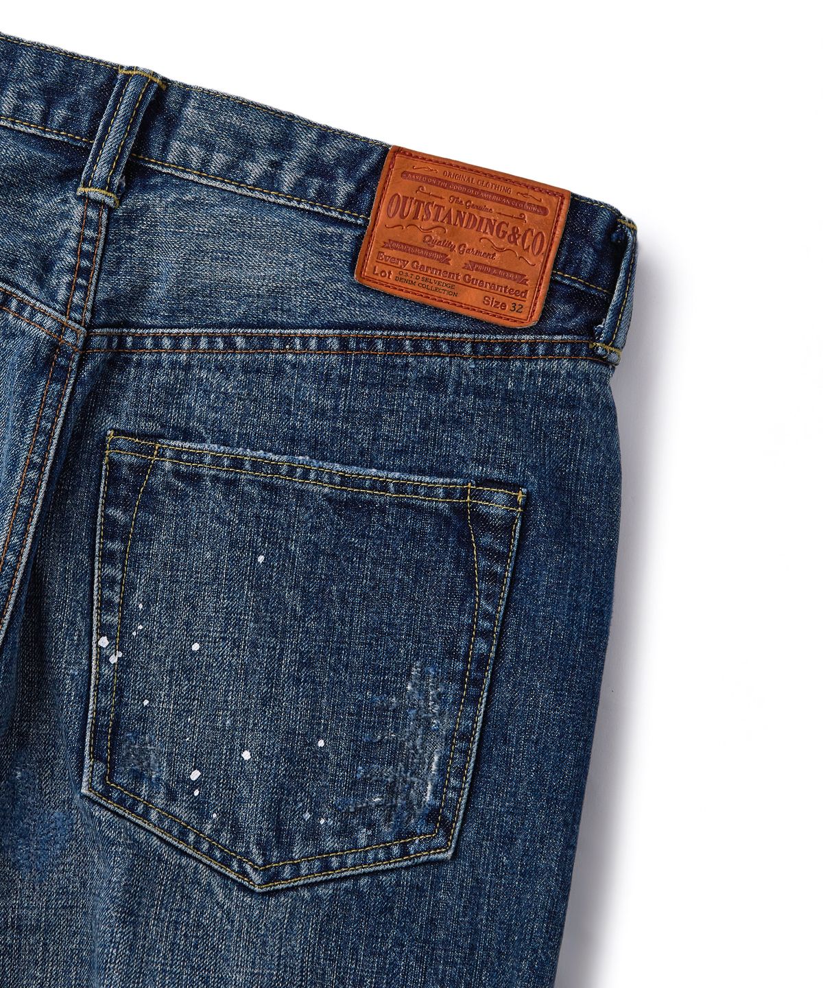 아웃스탠딩(OUTSTANDING) W.W. II SELVEDGE STRAIGHT PANTS_REPAIR BLUE