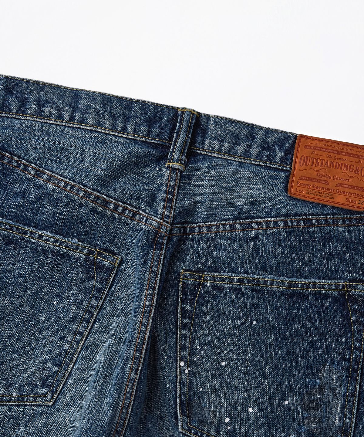 아웃스탠딩(OUTSTANDING) W.W. II SELVEDGE STRAIGHT PANTS_REPAIR BLUE