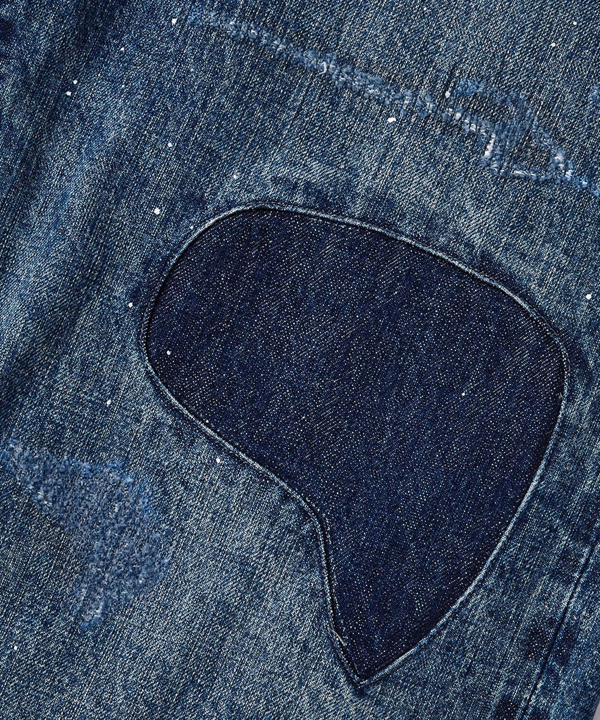 아웃스탠딩(OUTSTANDING) W.W. II SELVEDGE STRAIGHT PANTS_REPAIR BLUE