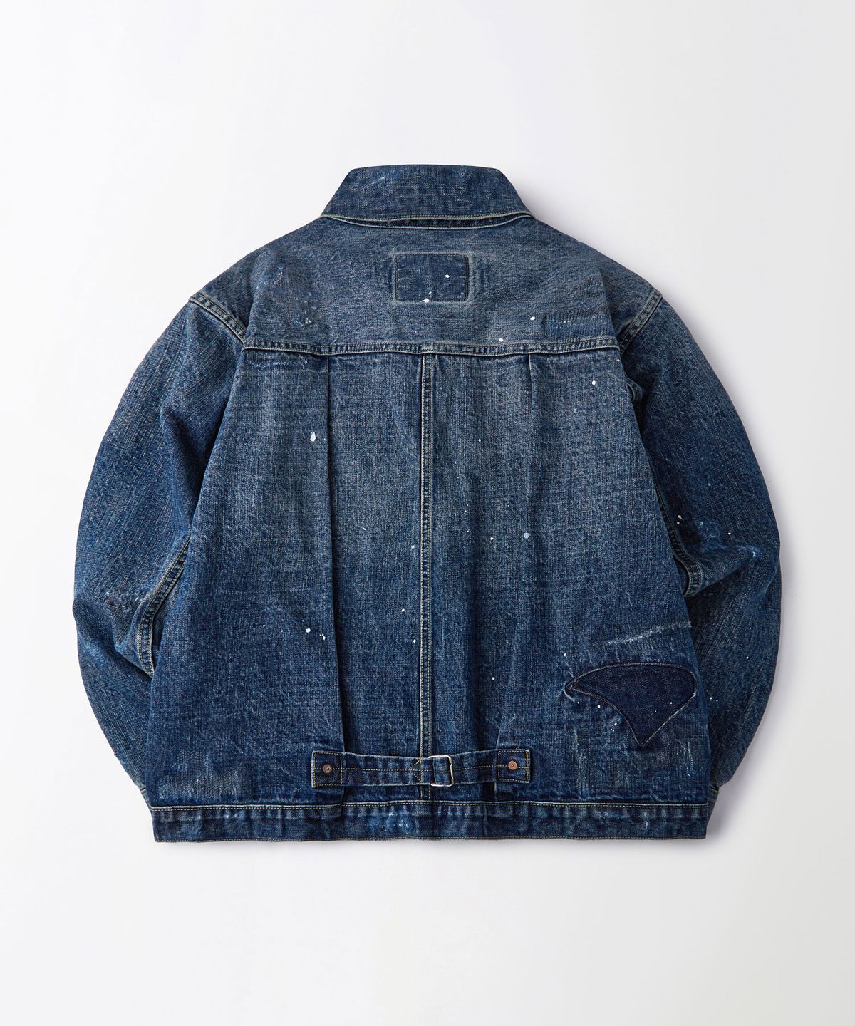 아웃스탠딩(OUTSTANDING) W.W. II SELVEDGE DENIM 1ST JACKET_REPAIR BLUE
